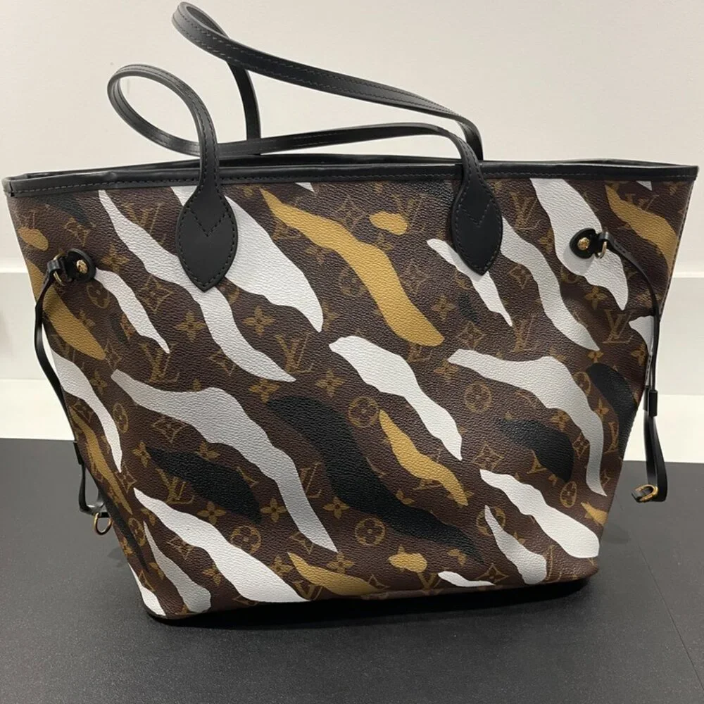 Louis Vuitton Monogram Neverfull MM Gold/Silver (JB1064)